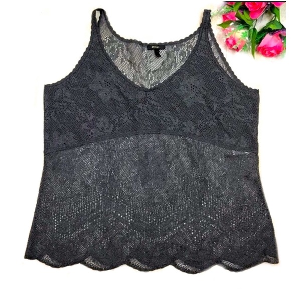 Escada Tops - ESCADA CHARCOAL KNIT RAYON SLEEVELESS TOP SIZE L